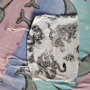 White justify dragon tank top sz L